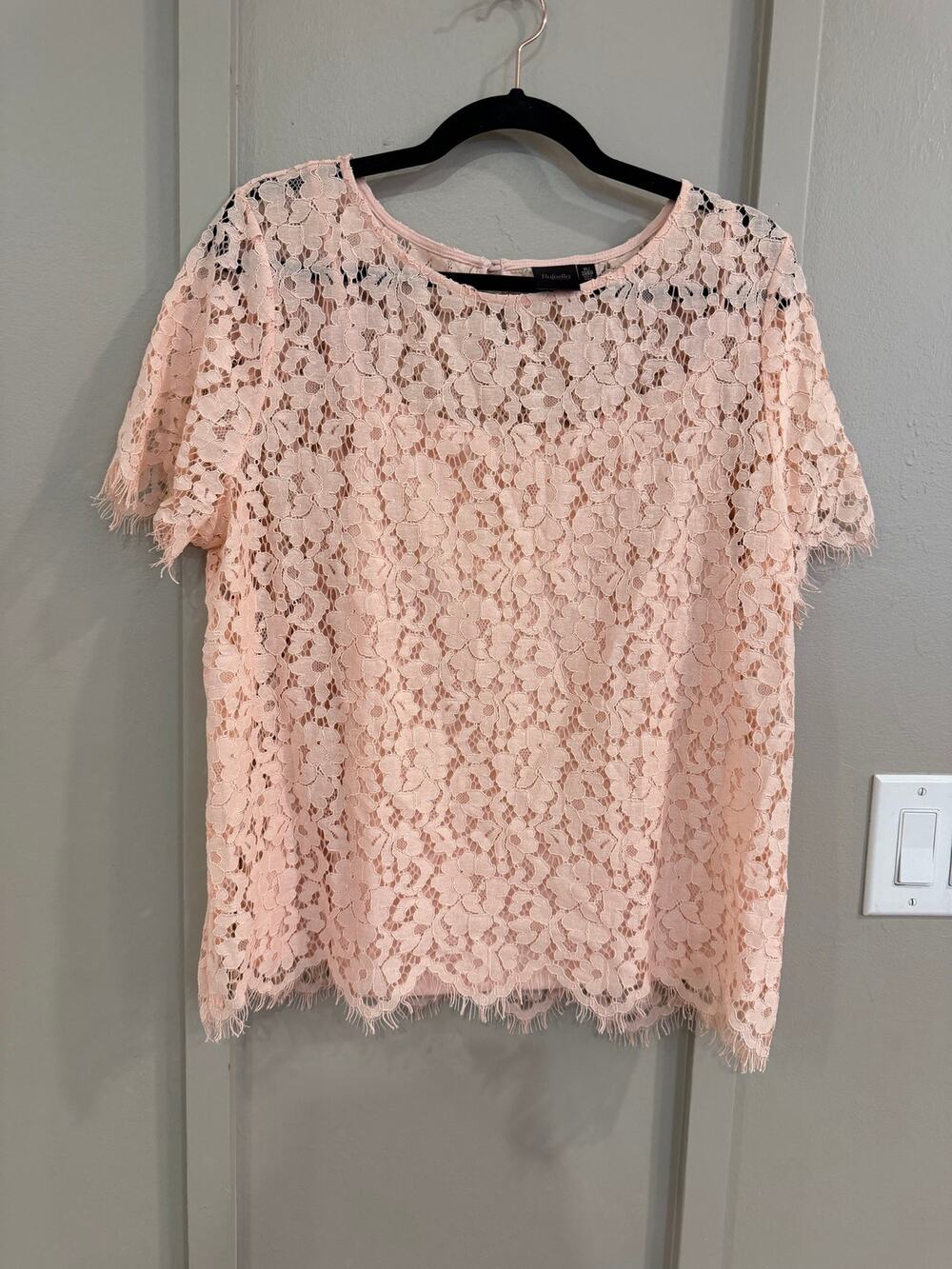 Rafaella Womens Lace Pink shirt BLOUSE SZ XL
